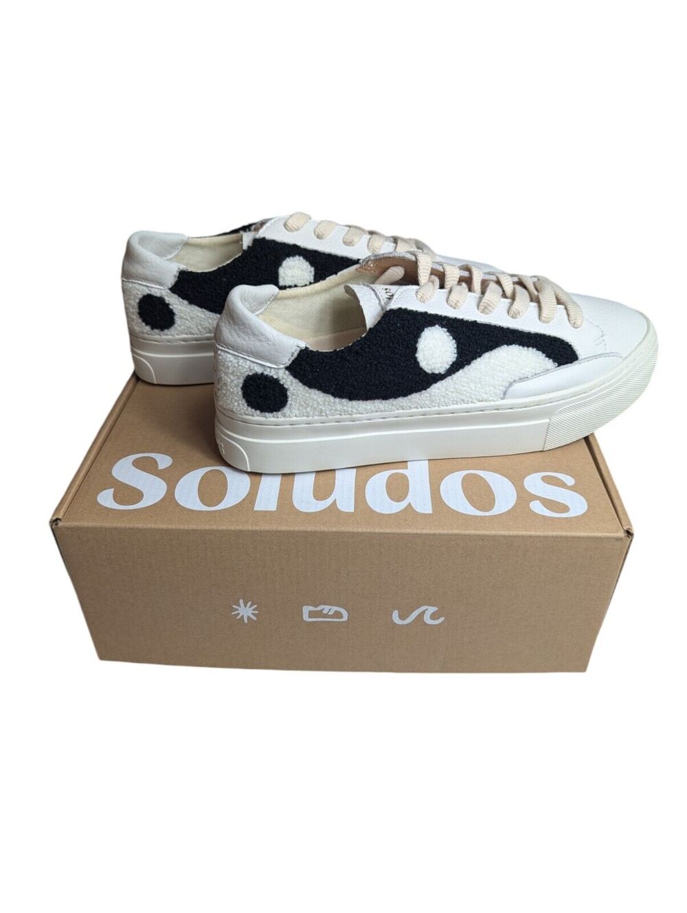 Soludos Women's Size 8 Shoes Yin Yang Platform Sneaker 1000838-003 Black/White